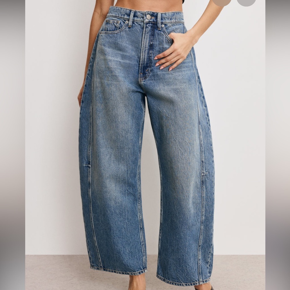 NWT Good American Extreme Barrel Jeans - Picture 1 of 3